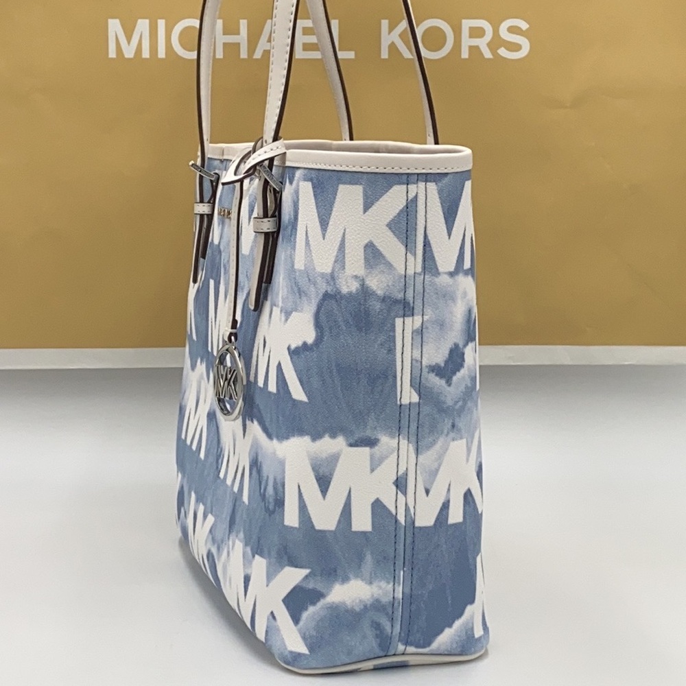 MICHAEL KORS MEDIUM SHIBORI PRINT LOGO TOTE BAG - Picture 6 of 16